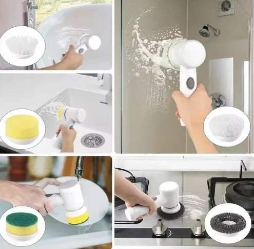 Electric Spin Scrubber 5 in 1 Electric Cleaning Brush Bathroom Cleaning Brush